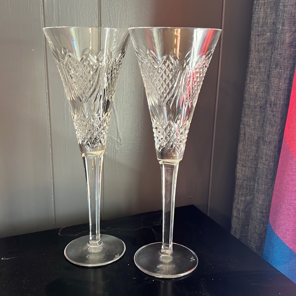 Waterford Crystal Flutes with heart design